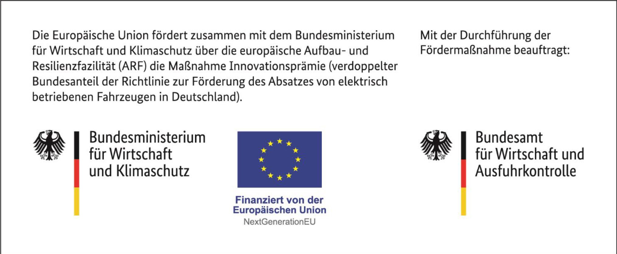 Förderhinweis Elektromobilität